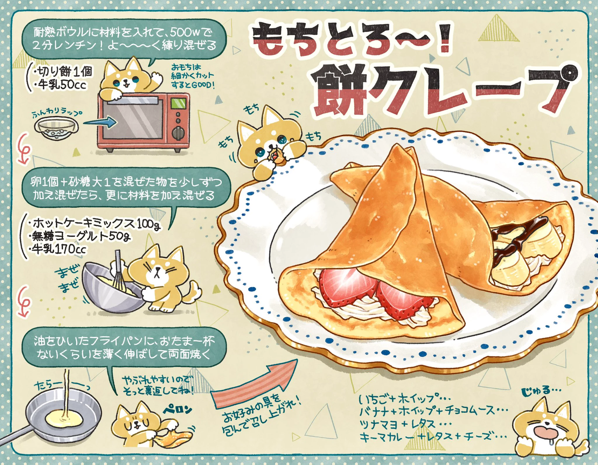 お餅とヨーグルトを練りこんだクレープ。一瞬でなくなる激うまレシピ♡