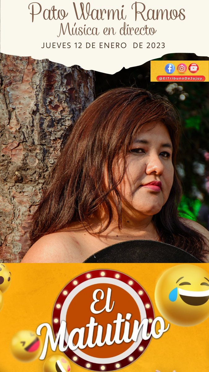 Hoy estaré compartiendo mi musiquita en el programa #elmatutino del #diariotribuno. Los invito a conectarse al programa!
#patowarmiramos
#patowarmi
#zambajujuicito
#zambadelniño
#bailecitowarmicita
#pormasmujeresenlosescenarios
#cancionespropias