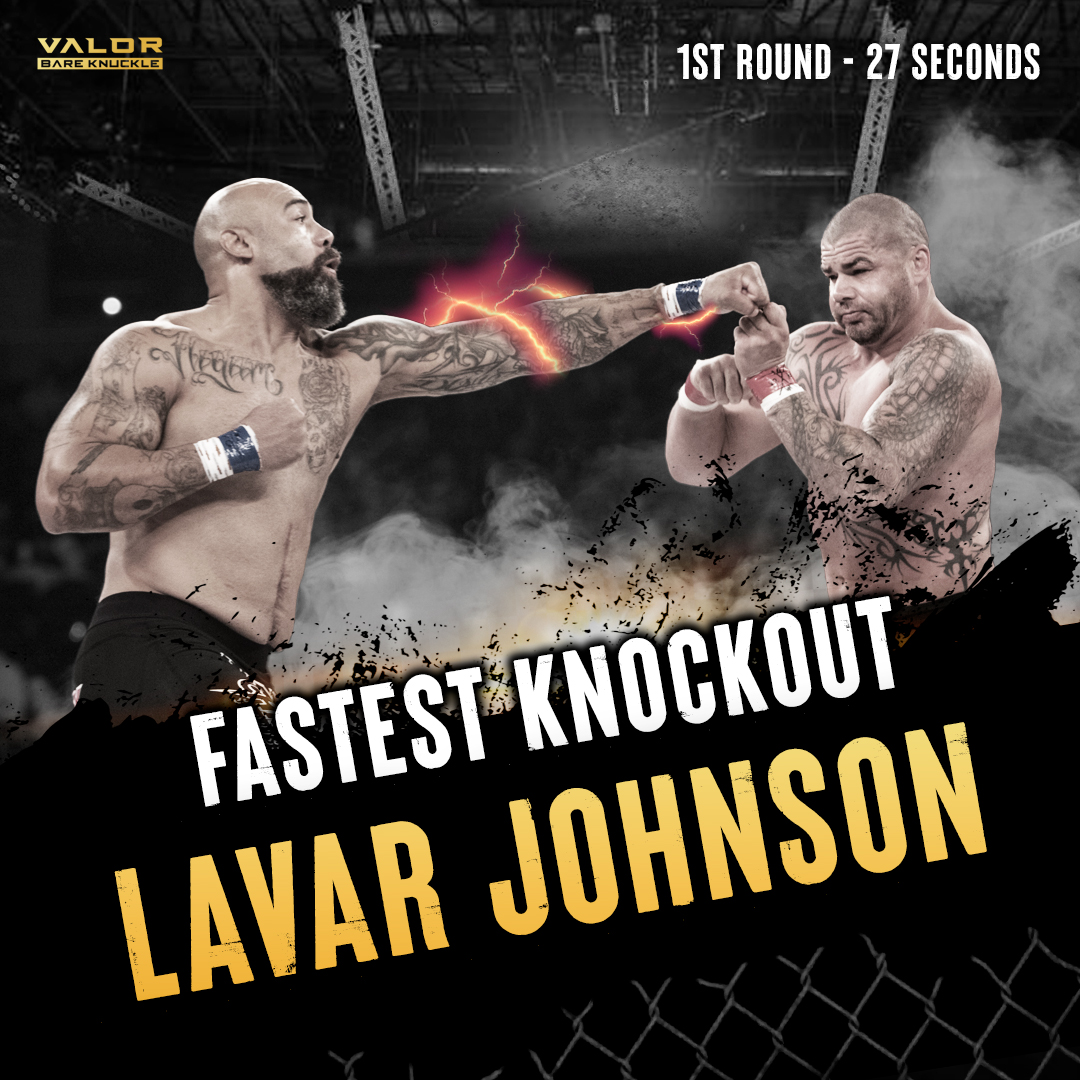ValorBK's tweet photo. Big @LavarJohnson produced the fastest #Knockout at #VBK1. Expect more explosive action at the next #VBK event! COMING 2023...💥#valorbk #bareknuckle #boxing https://t.co/IQH6WkwUao