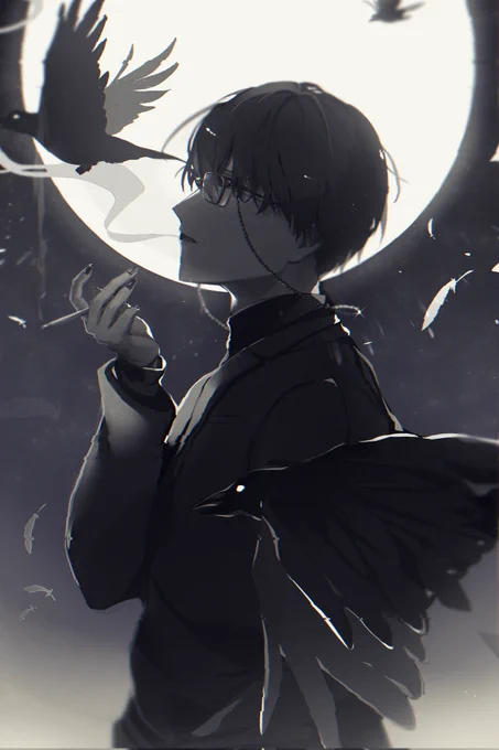▍Illustration鴉月#創作スーツ男子 