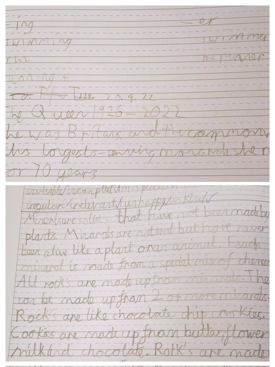 DunstansPrimary's tweet photo. A midmorning treat for Mr T today - E & W from Y4EK proudly showed off their improved handwriting โ๏ธ๐๐
#PractiseMakesProgress
#HeadteachersAward ๐
https://t.co/wEVvJwetQc