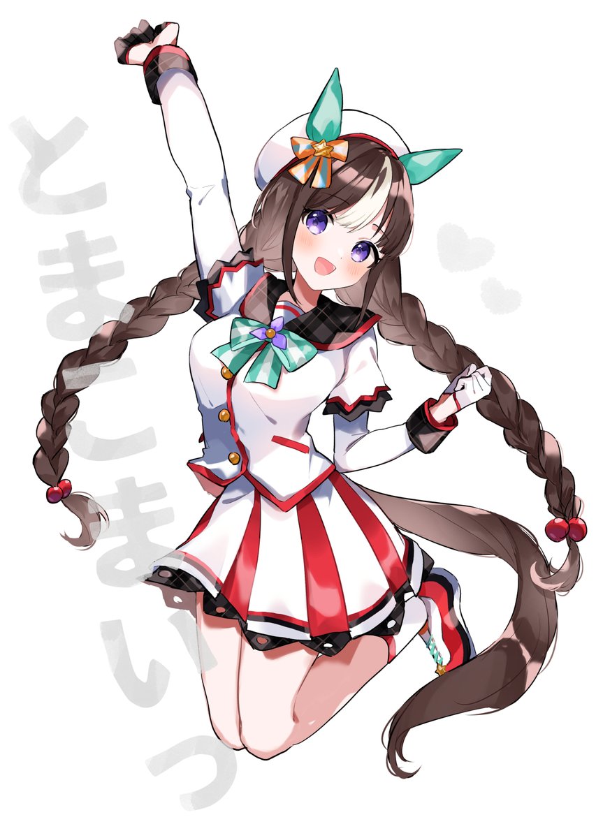 1girl animal ears solo tail gloves twin braids horse ears  illustration images