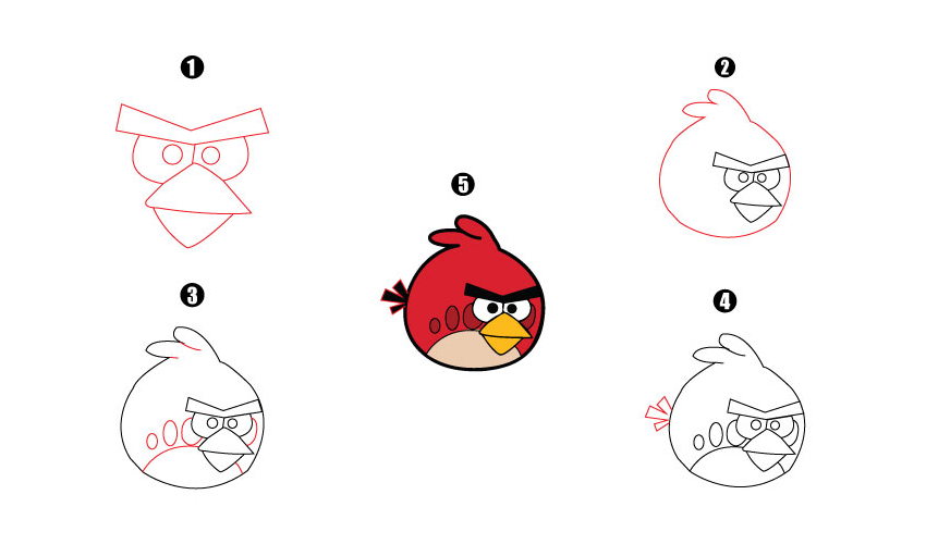 How to Draw Angry Bird Terence, Big Brother Bird - DrawingNow