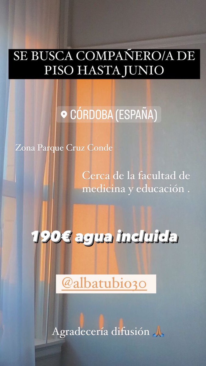Albatubio30's tweet photo. Piso en Córdoba, si podéis compartir 🙏🏽 https://t.co/wJNwJ2Vwpr