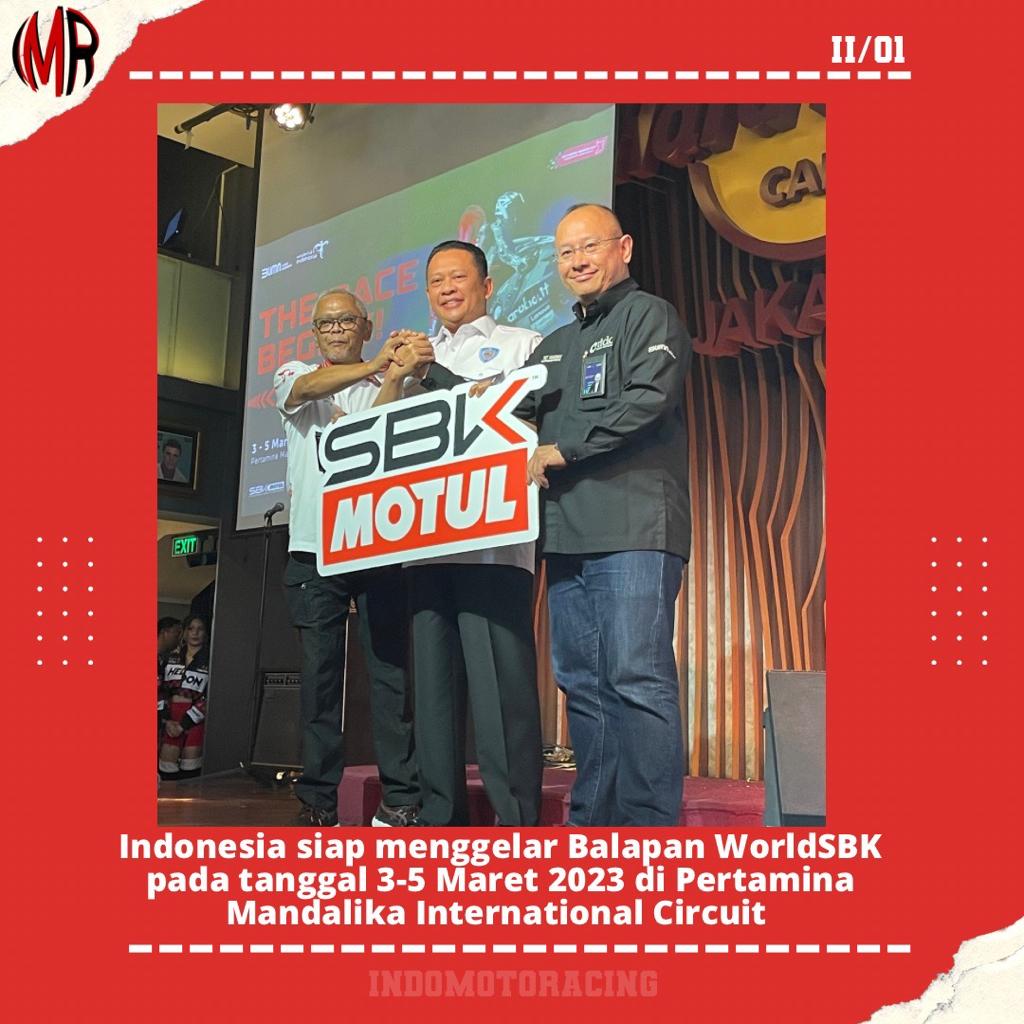 ITDC, BUMN KEK Mandalika dan MGPA, meluncurkan WorldSBK Indonesian Round 2023 yang akan berlangsung di Pertamina Mandalika International Circuit, Lombok,tanggal 3 - 5 Maret 2023
indomotoracing.com/index.php/2023…

#WorldSBK #IDNWorldSBK #MandalikaGP #Indomotoracing