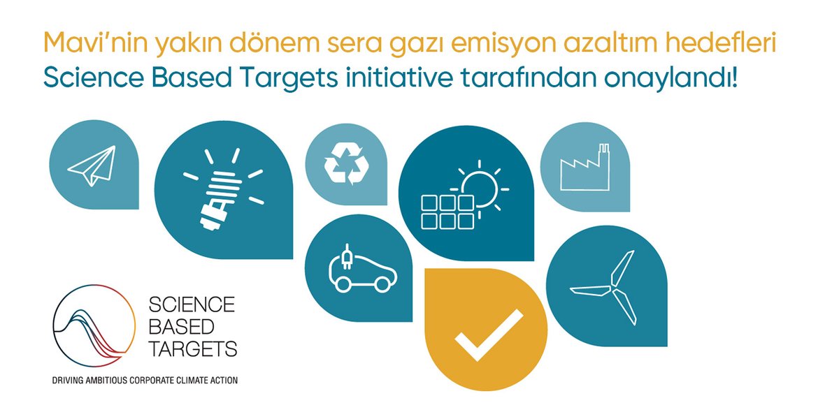 mavi's tweet photo. Titizlikle belirlediğimiz karbon emisyon azaltım hedeflerinin Science Based Targets initiative (SBTi - Bilimsel Temelli Hedefler girişimi) tarafından onaylandığını duyurmaktan mutluluk duyarız. #MaviAllBlue https://t.co/xYLAX7wEOr