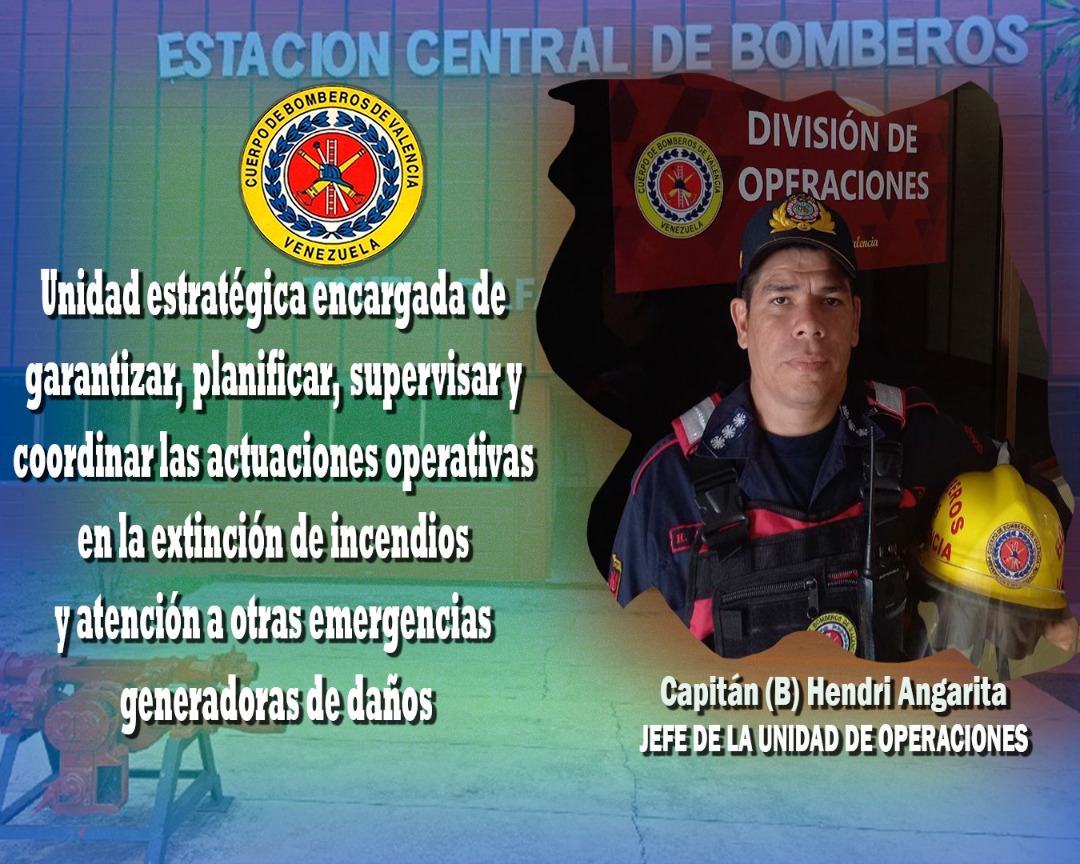 Es la Unidad estratégica encargada de garantizar,  planificar,  supervisar y coordinar las actuaciones operativas en la extinción de incendios y en la atención a otras emergencias generadoras de daños
@alcaldiadevalencia 
<a href="/jfuenmayor10/">jorge ivan diaz</a>