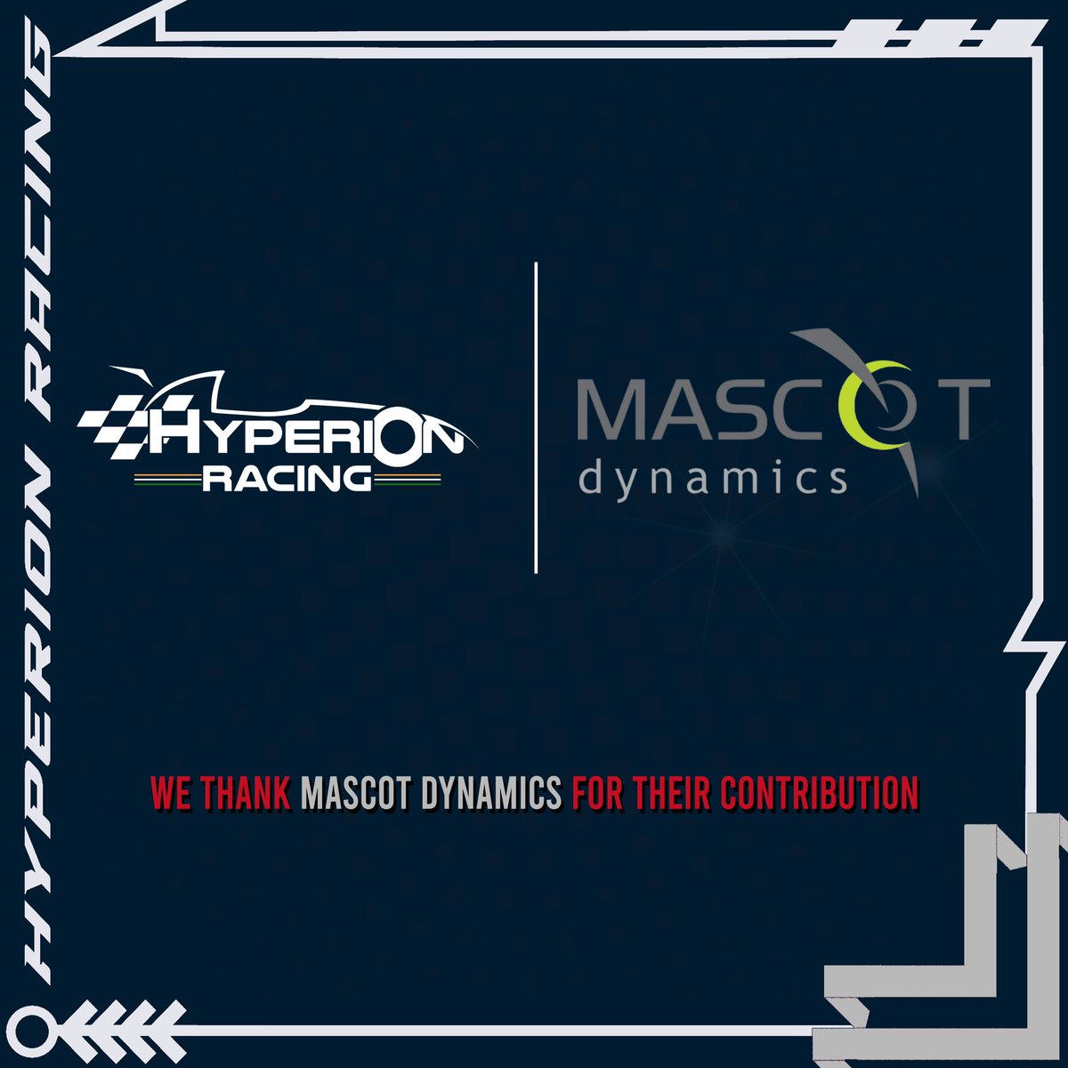 thyperions's tweet image. We deeply appreciate Mascot Dynamics for their monetary contribution towards Hyperion Racing Team. This benefaction has proved to be utterly supportive in our favor.
.
.
@pillaiscollege
@hyperion_racing_team

#hyperionracing#pillaicollege #formulastudent#fsaecar #car#kitcar
