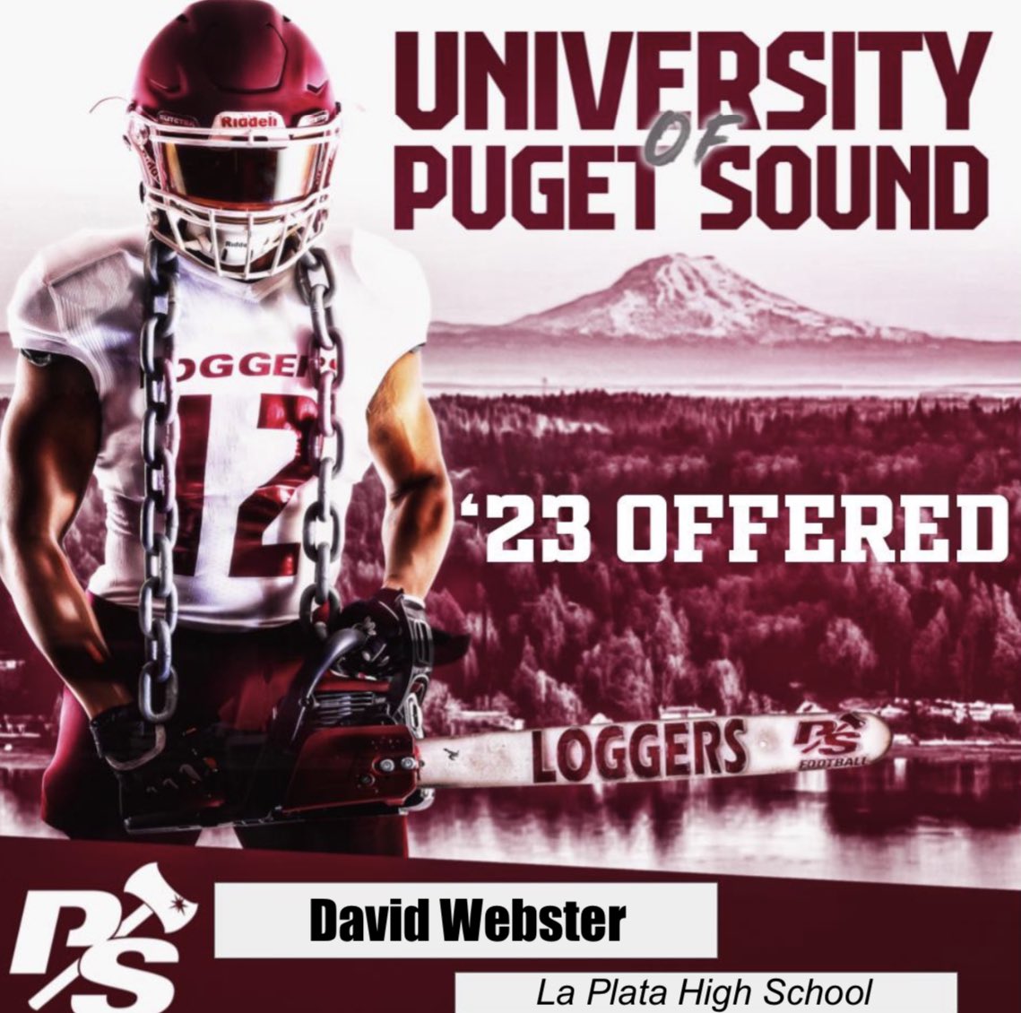 DavidWebster_22's tweet photo. Blessed to receive my first division 3 offer from the University of Puget Sound. @P_S_football @jeffthomas4 @LOGGER_LBCOACH https://t.co/BX0WYCH4tD