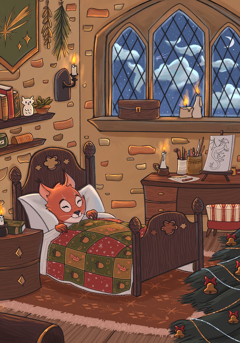 mellodeeart's tweet photo. "Flying dreams", 2020

#kidlit #christmas #newyear #childrensbook #dreams #childrensillustration #picturebooks #kidlitartist #cozyandwarm #characterdesign #kidlitart #winterseason #medieval #cottagecore https://t.co/6YiRlTJk4S