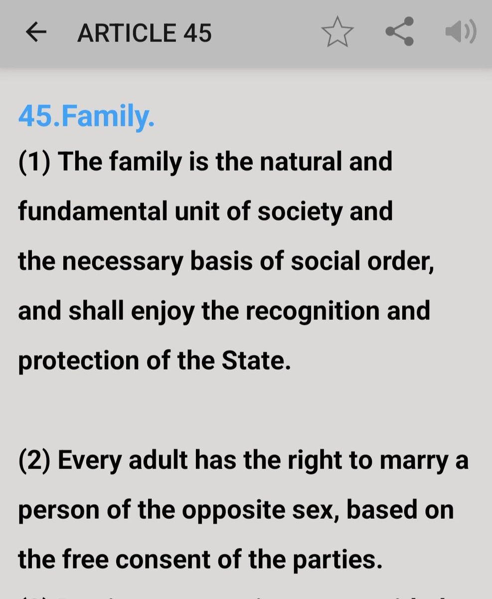 The COK2010 is explicit on marriage &amp; family