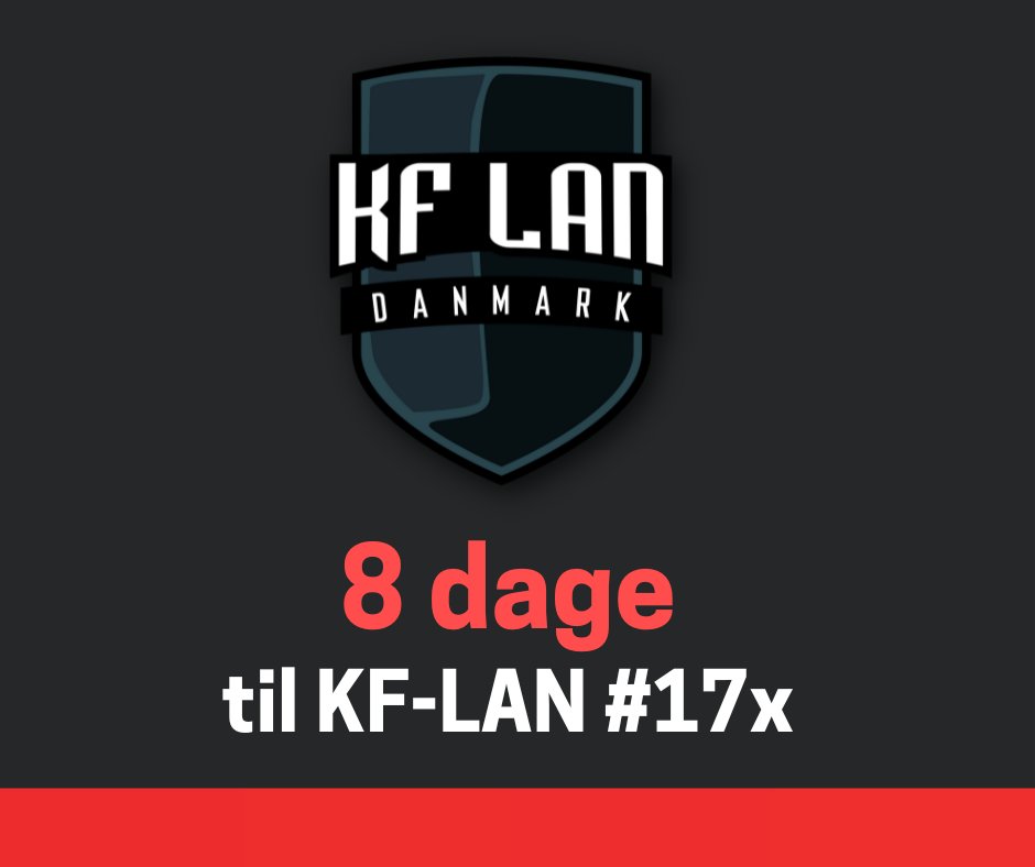 Nu er der kun 8 dage til KF-LAN #17x som starter på næste fredag.
Hvem får vi at se?
kf-lan.net