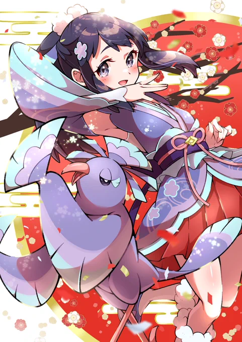 ヒカリ&オドリドリ#ポケマスアート 