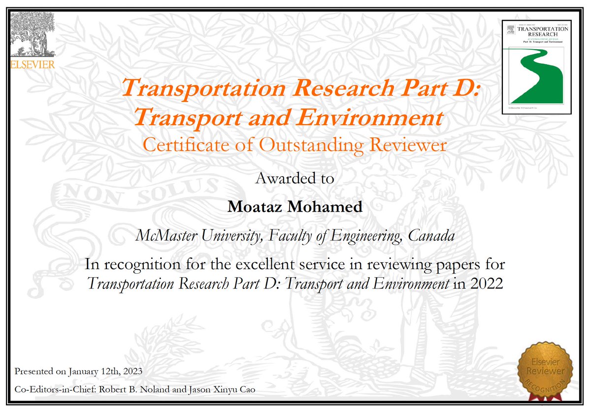Such a delightful email to cheer up my day. 
Thanks <a href="/Transport_ELS/">Elsevier Transport</a> <a href="/JasonCaoMN/">Jason Cao</a>