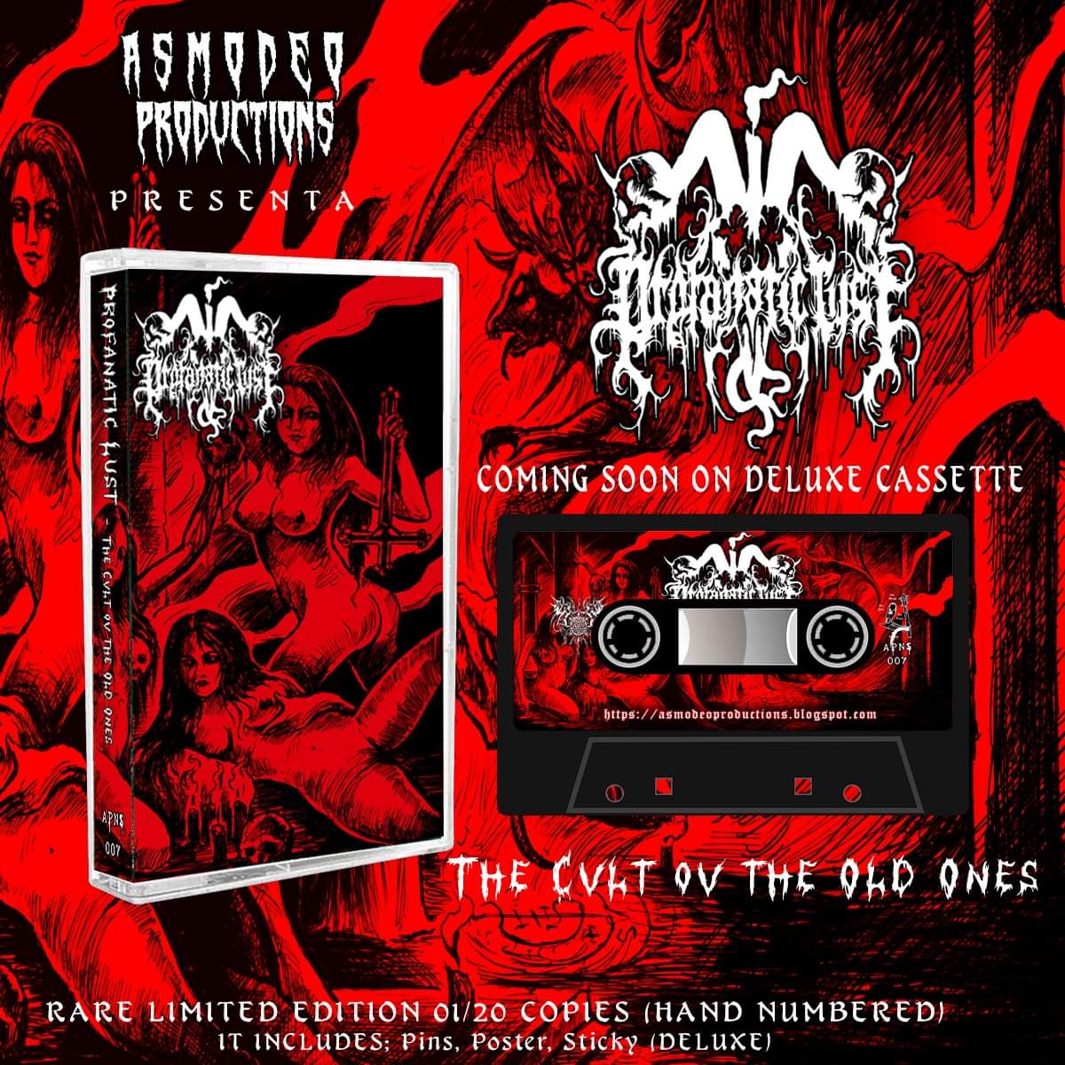 Apophis_hk's tweet photo. Very soon with the Mexican Label ASMODEO PRODUCTIONS

The first EP of PROFANATIC LUST - The Cvlt Ov the Old Ones will be released in this Very limited edition 

Cassete + Pins + Poster + Sticky

#profanaticlust #blackmetal #rawblackmetal #blackmetalrelease #asmodeoproductions https://t.co/c9NDQ5t5Cj