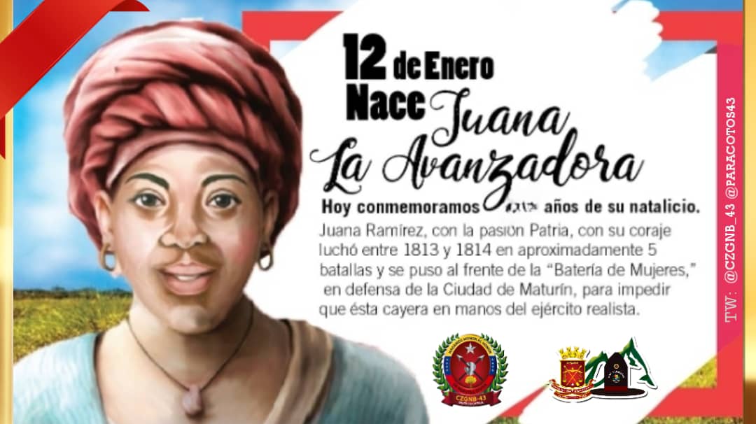 UESPARACOTOS3's tweet photo. #12Ene || Juana la Avanzadora, fue una heroína de la gesta independentista venezolana. Con aires de leyenda cuenta la historia que esta valerosa mujer condujo un contingente de guerreras del lado de los patriotas. Venezuela Tierra de Próceres independentistas
#MensajeAnual2023 https://t.co/u8tVes3ROn