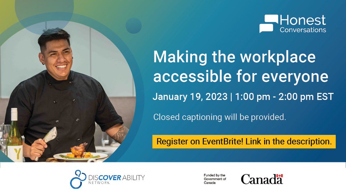 With 1 in 5 Canadians experiencing some form of #disability, #accessibility should not be an afterthought in the design process. Join us for an #HonestConversation about making the #workplace #accessible for everyone.

Link:  bit.ly/3XqSHCP