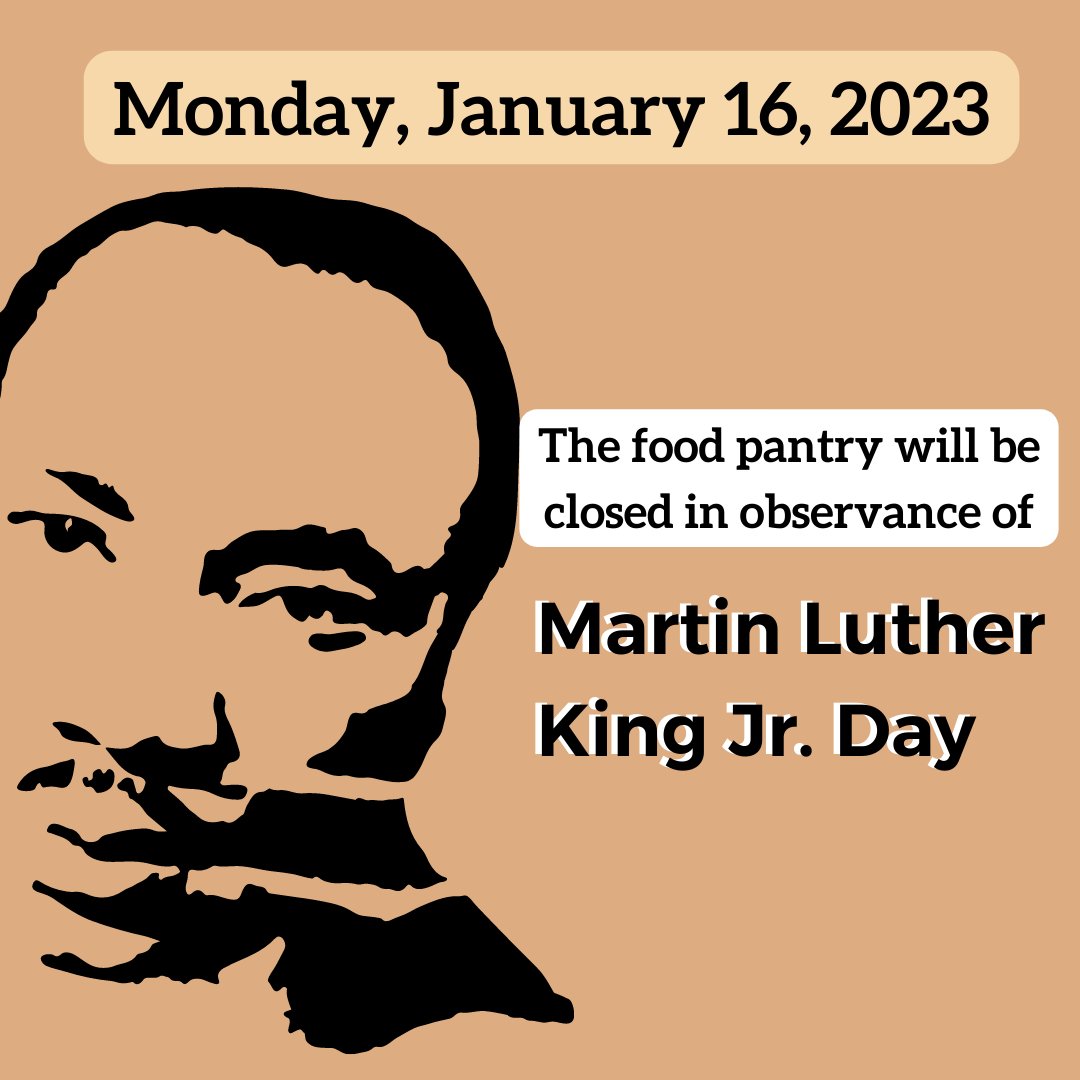 WMUInvisibleNP's tweet image. “The time is always right to do what is right.” Martin Luther King Jr. The WMU on campus food pantry will be closed on Monday, January 16th in observation of Martin Luther Jr. Day. The pantry will reopen on Wednesday, January 18th at 11:00 am.