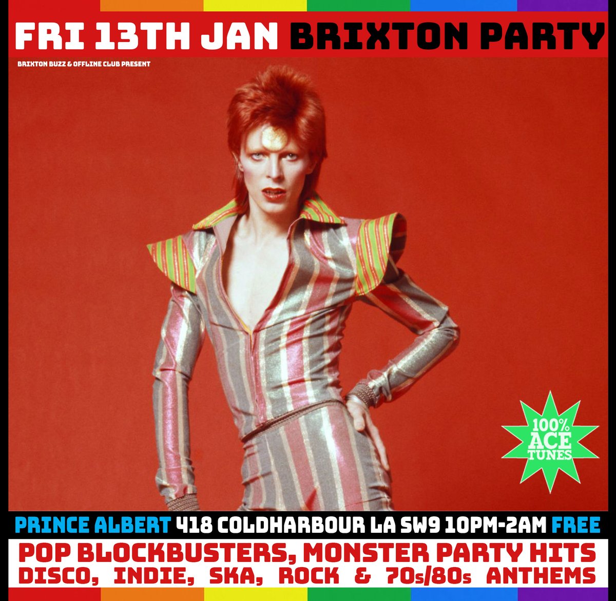 offlineclub's tweet photo. Offline Club at the Prince Albert, Brixton this Friday, 13th Jan 2023 – big tunes, free entry!

https://t.co/C5QejNtG94

 #brixton #free #bowie #indie #ska #rock #80s https://t.co/yxHlZpaglm