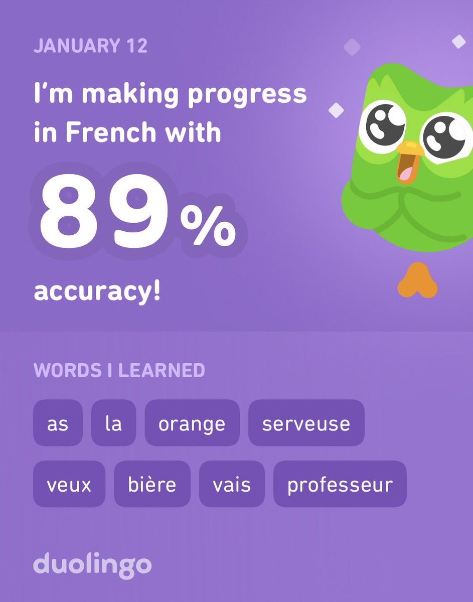 labitheking_'s tweet image. I’m learning French on Duolingo! It’s free, fun, and effective.