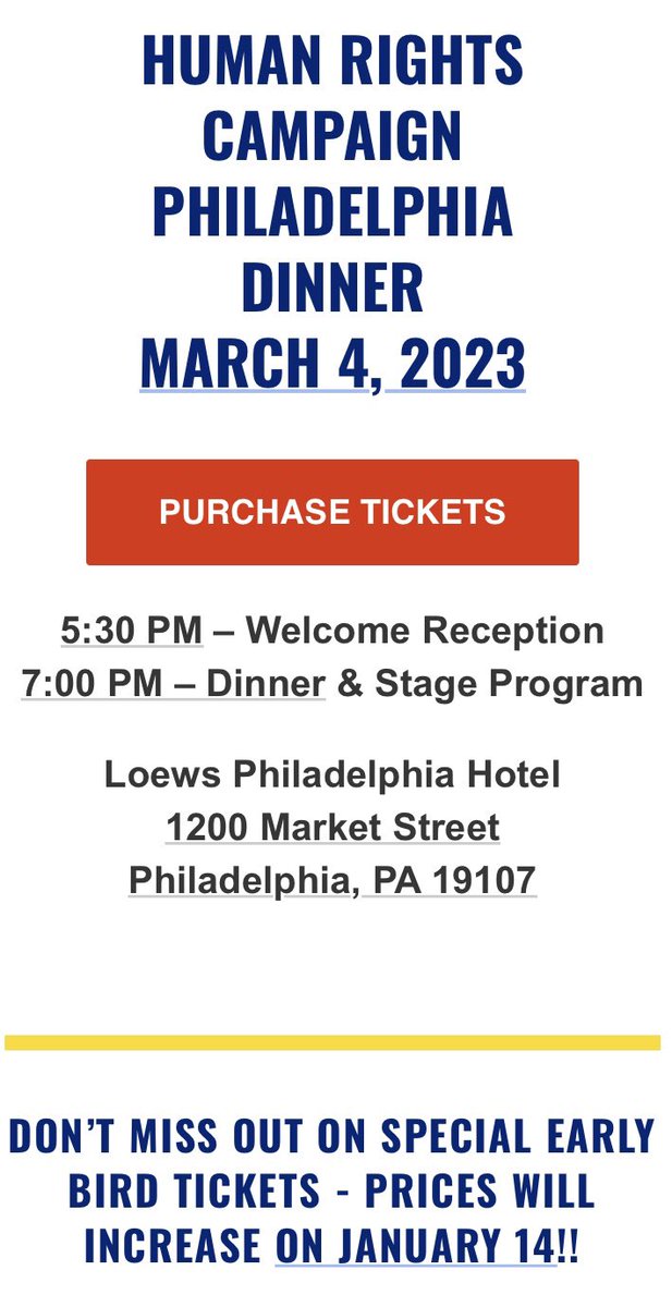 Join us on March 4! We are excited to host this in-person fundraising dinner. The support generated from this event will help fuel the work for equality tickets.hrc.org/shop/wa/event?…