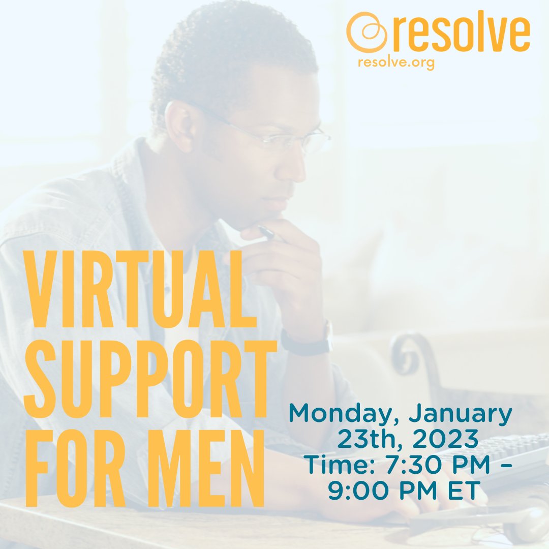 resolveorg's tweet photo. Guys, let's normalize support and mental health care especially when you are grappling w/ infertility. Join a men's only virtual support group this month and hear from other men who understand what you are going through and know what it's like.  Register ➡️https://t.co/6Bu70sY3Gk https://t.co/iSSNHgG0ZN