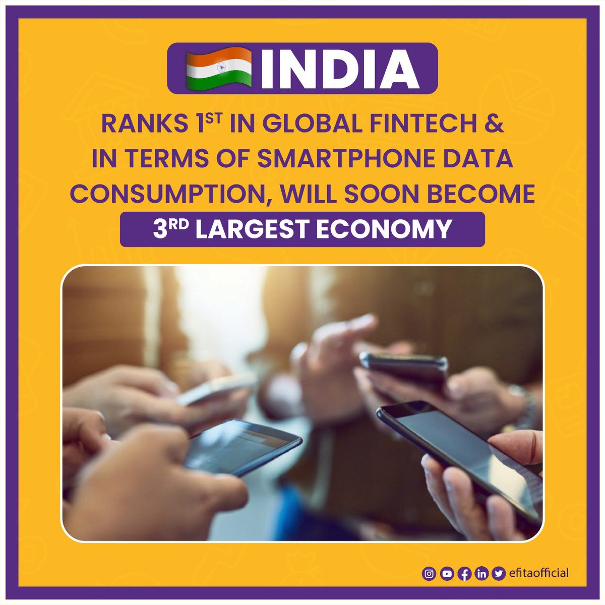 “According to Morgan Stanley, India is moving towards becoming the 3rd LARGEST ECONOMY in the next 4-5 years”
.
.
.
#finance #efita #indianews #globalfintech #financialadvisor #internetnews #funfacts #economy #knowledge #dataconsumption #generalknowledge