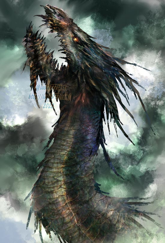 「黒龍#ドラゴンのイラスト #dragonart 」|七海ルシア＠図解大事典「ドラゴン」発売中。のイラスト