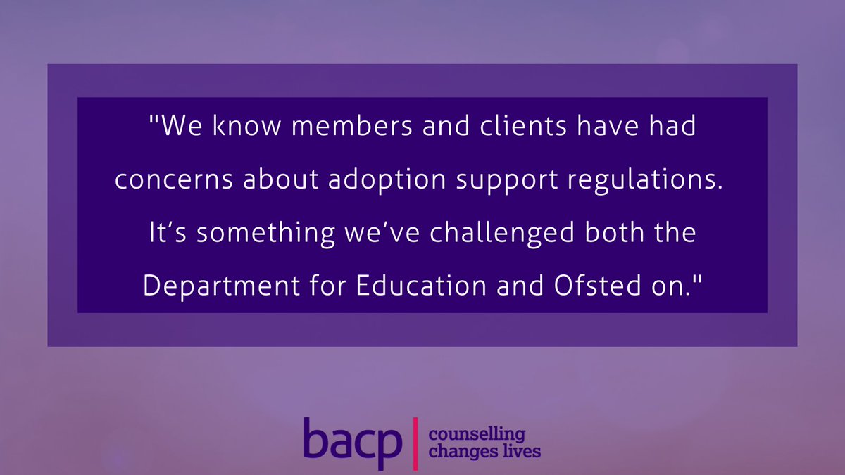 Positive changes have been proposed on restrictions to adoption support services.

A government consultation is asking for views on proposals to end the need for Ofsted registration for those who provide adoption-related counselling.

Find out more 🔗  orlo.uk/rKFDy