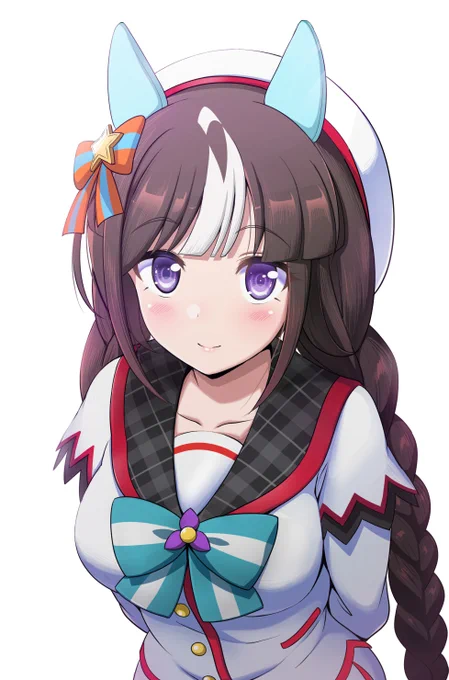 前に上げたタルマエを調整してみた。よく見たら目は垂れ目ではなかったので見尻を上げたり耳が外位置過ぎたので内側気味になど調整。 それとシナリオでジト目が可愛かったのでジト目差分を追加。#ホッコータルマエ#ウマ娘プリティーダービー 