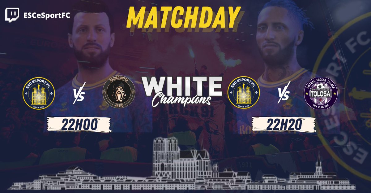 🪖Nos soldats retrouvent les chemins de l'EFL <a href="/eSportFA_FR/">ESPORT FOR ASSOCIATIONS</a> ce soir avec deux matchs importants face à <a href="/xSquadUnited/">xSquadUnited</a> et <a href="/VSTolosa/">VSTOLOSA OFFICIEL #EAFC26 #Efootball #FM26 #RL</a> !

📊L'ESC tentera d'aller chercher sa première victoire après deux matchs nuls. 

𝑳'𝑬𝑺𝑪 𝒑𝒂𝒔 𝒅𝒆 𝒔𝒕𝒂𝒓𝒔, 𝒒𝒖𝒆 𝒅𝒆𝒔 𝒔𝒐𝒍𝒅𝒂𝒕𝒔.