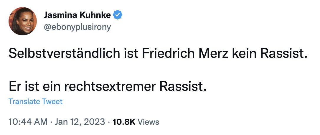 AliCologne's tweet photo. Diese Frau ist kein Vorbild für Migranten. Sie ist von Beruf Hautfarbe und trägt genauso viel Hass und Verbitterung in sich, wie die Menschen, die sie angeblich bekämpft. Sie spaltet, möchte nicht zusammenführen und bewertet Menschen nach ihrer Hautfarbe, liest ihren Wert daraus. https://t.co/qeeccscCBj