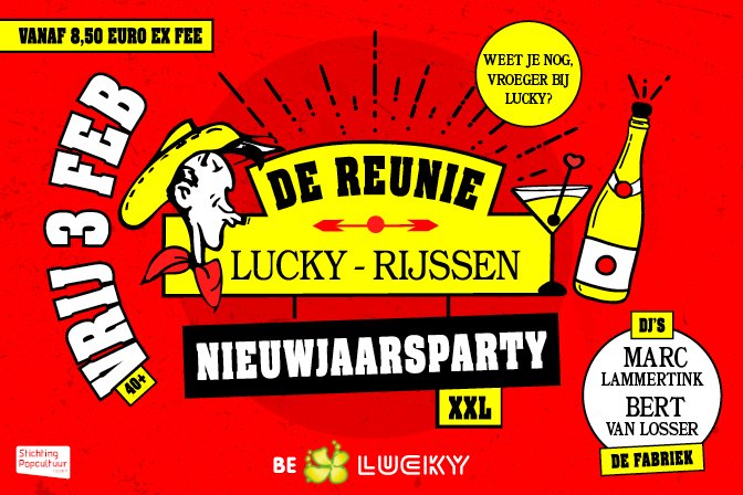 Blokkeer vrijdag 3 februari maar in je agenda, want dan gaan we naar De Reünie XXL Nieuwjaarsparty!

🎫Tickets: s.lucky.nl/dereunie-tw