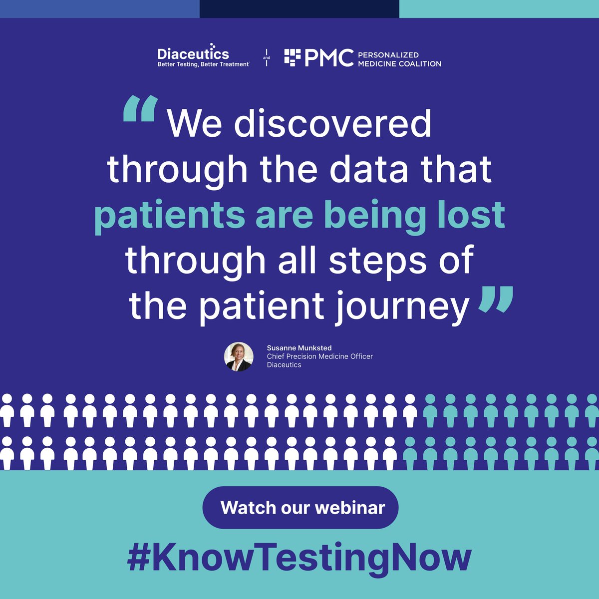 Diaceutics's tweet photo. The #KnowTestingNow launch webinar is available for download. This webinar provided an overview of the clinical practice gaps identified in our study which found that 64.4% of cancer patients do not receive the right treatment. Download the webinar now.
https://t.co/QgMFMRK4iO https://t.co/LYruk898uw