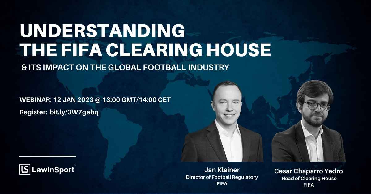 LawInSport's tweet photo. Join us in 20 minutes, for a webinar on understanding the FIFA Clearing House and how it will impact the global football industry. Speakers include the brilliant Jan Kleiner & Cesar Chaparro Yedro.
Register now: https://t.co/bzKnVp1IhA
#SportsLaw #FIFAClearingHouse https://t.co/1oUHDMkrPx
