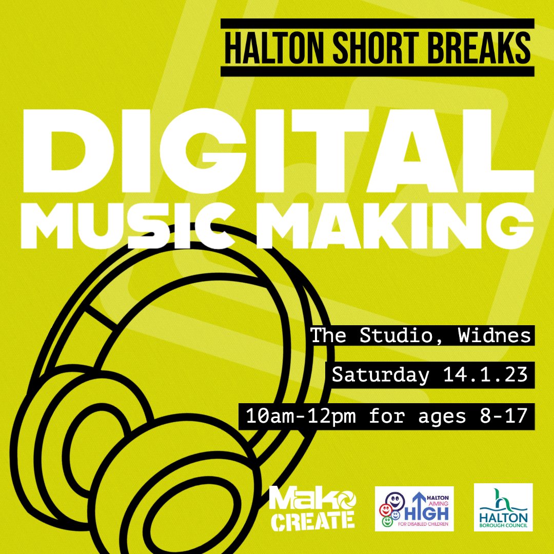 MakoCreateUK's tweet photo. Don't miss out! We still have 2 spots left for our Halton Short Breaks Digital Music Making Workshop🎶 

This workshop is for young people with additional needs in Halton. 

Sign up now via the link below before it's too late!

https://t.co/FG7uwht46X

#widnes #widnesmusic https://t.co/tkHdS8tP1X
