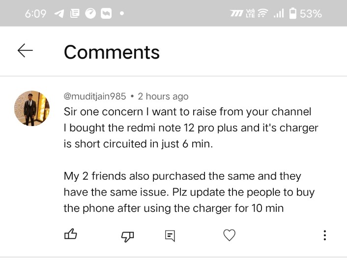 #RedmiNote12proplus user pls check and share your thoughts about this comment 
One subscriber 1-2 facing this problem
