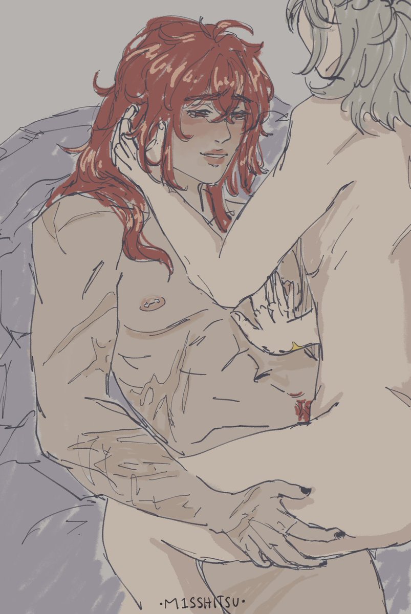 wm1sshitsu's tweet photo. //🔞// can't stop thinking about them🌻🔥 #albedo #diluc #albeluc #lucbedo https://t.co/D3zXm4gL28