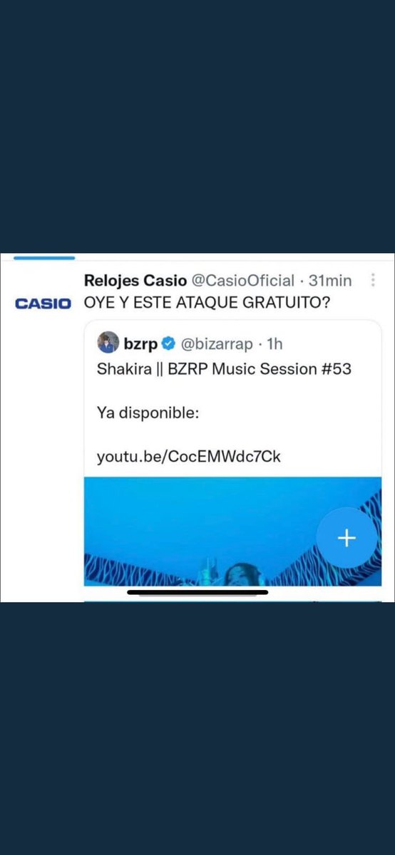 OscarCarbajo's tweet photo. @IbaiLlanos Mira @IbaiLlanos. La sesión de Shakira ha generado oportunidades para todos… CASIO enganchándose al hipe con sus réplicas 😂 https://t.co/bajOkBhj4A