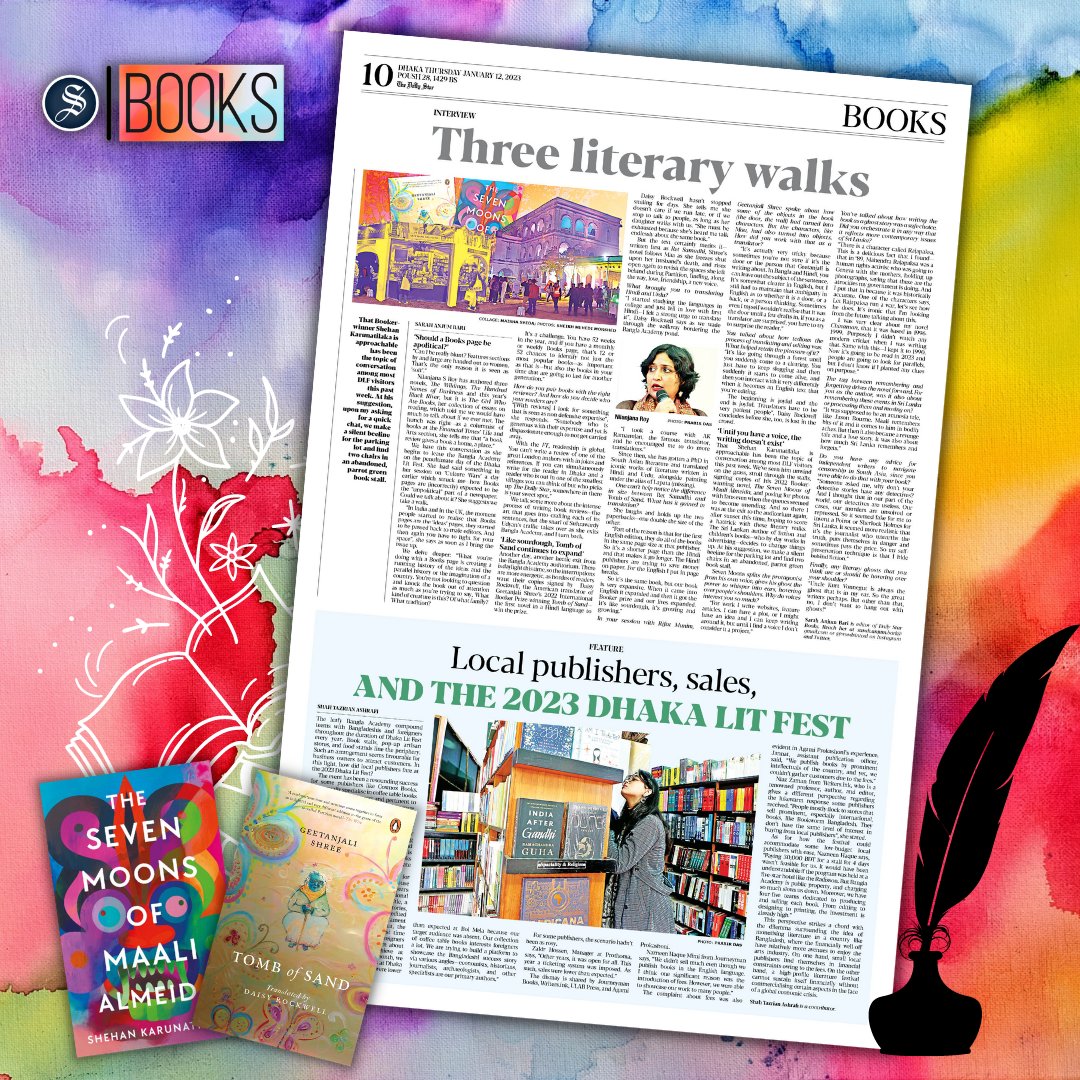 DailyStarBooks's tweet photo. @DhakaLitFest highlights on #DailyStarBooks this week! Read here: https://t.co/zdawXH8col
With @nilanjanaroy, @ShehanKaru, @ShreeyaSinha, @wordsinteal and Shah Tazrian Ashrafi. 
#authorinterviews #dhakalitfest #bookreviews https://t.co/911gxg1SyJ