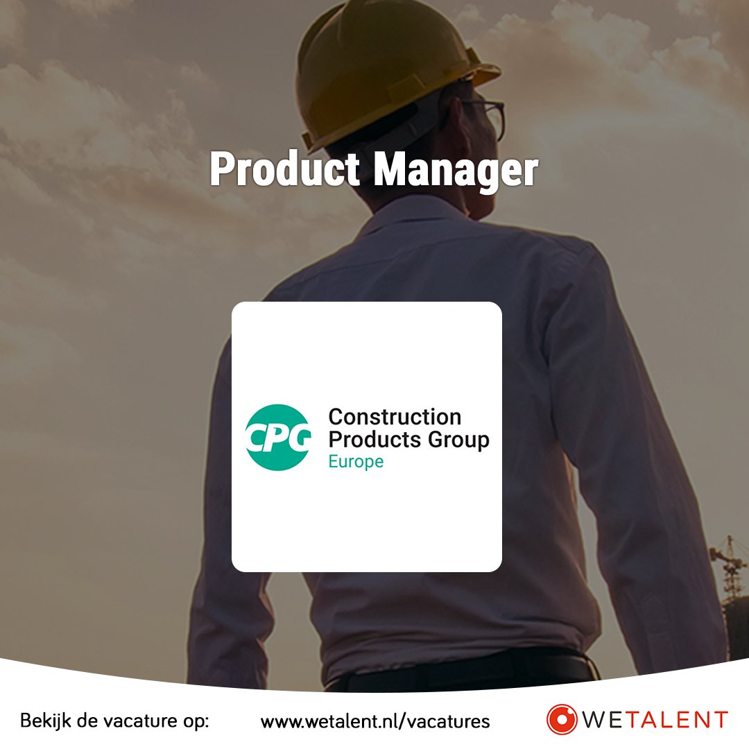 WETALENTNL's tweet photo. Als Product Manager bij CPG Europe draag je zorg voor het ontwikkelen en positioneren van de producten en toepassingen binnen het segment bouwafdichting. 💼

Solliciteer via: https://t.co/J3eASeNCVN

#vacature #productmanager #cpg #cpgeurope #bouwafdichting #solliciteren https://t.co/EWQbR3vF2o