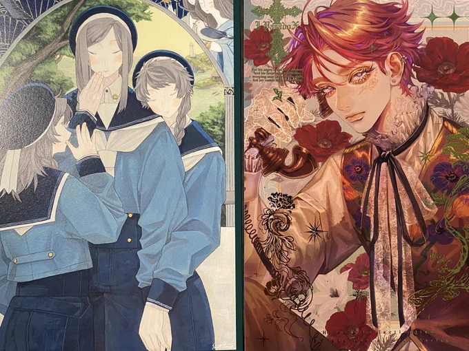 原宿DFGにて1/16まで開催中の美少年展にてお迎えした色々。ホンダソウイチさん燈彩さんのA5イラストカード、仄時チコさん、かねこ鮭さん、OTOCHIさん、宝とじさん、ikiruさんのポスカ、豚箱さんのチェキ風シール、そして細川成美さんのプロフカード。宝物が増えました#美少年展 #美少年展2023 