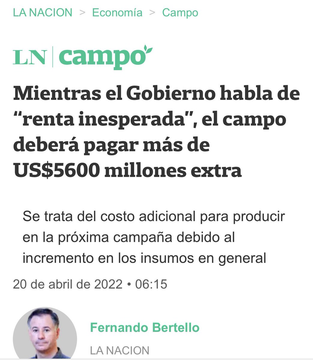 Santiagodelsola's tweet photo. Combo letal al capital de trabajo agricultura Argentina. Por un lado costó implantar + 5600 mill usd campaña agrícola actual (nota @LNcampo ), y por otro lado caída ingreso estimada @Bolsadecereales de 11.676 mill usd. Combo : - 17.276 mill u$d . https://t.co/7D7Ht3FMEU