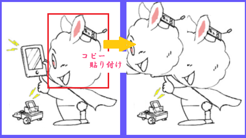 suyuppa's tweet image. #pythonコード cv2.imread(&quot;ファイルパス&quot;) で得たイメージ内の指定矩形部を
コピー、貼り付け関数を下記のように定義してみて、チョット実験中