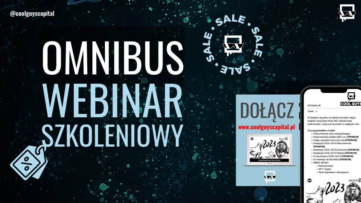 coolguyscapital's tweet photo. OMNIBUS WEBINAR SZKOLENIOWY

W najbliższy poniedziałek - 16.01.2023 o 18:00 zapraszamy Was na specjalny webinar (zorganizowany tylko dla naszych Społeczności) dotyczący: zmian w e-commerce (w związku z dyrektywą Omnibus) i ich wpływu na regulaminy w e-sklepach. https://t.co/2PFxo1G1j4
