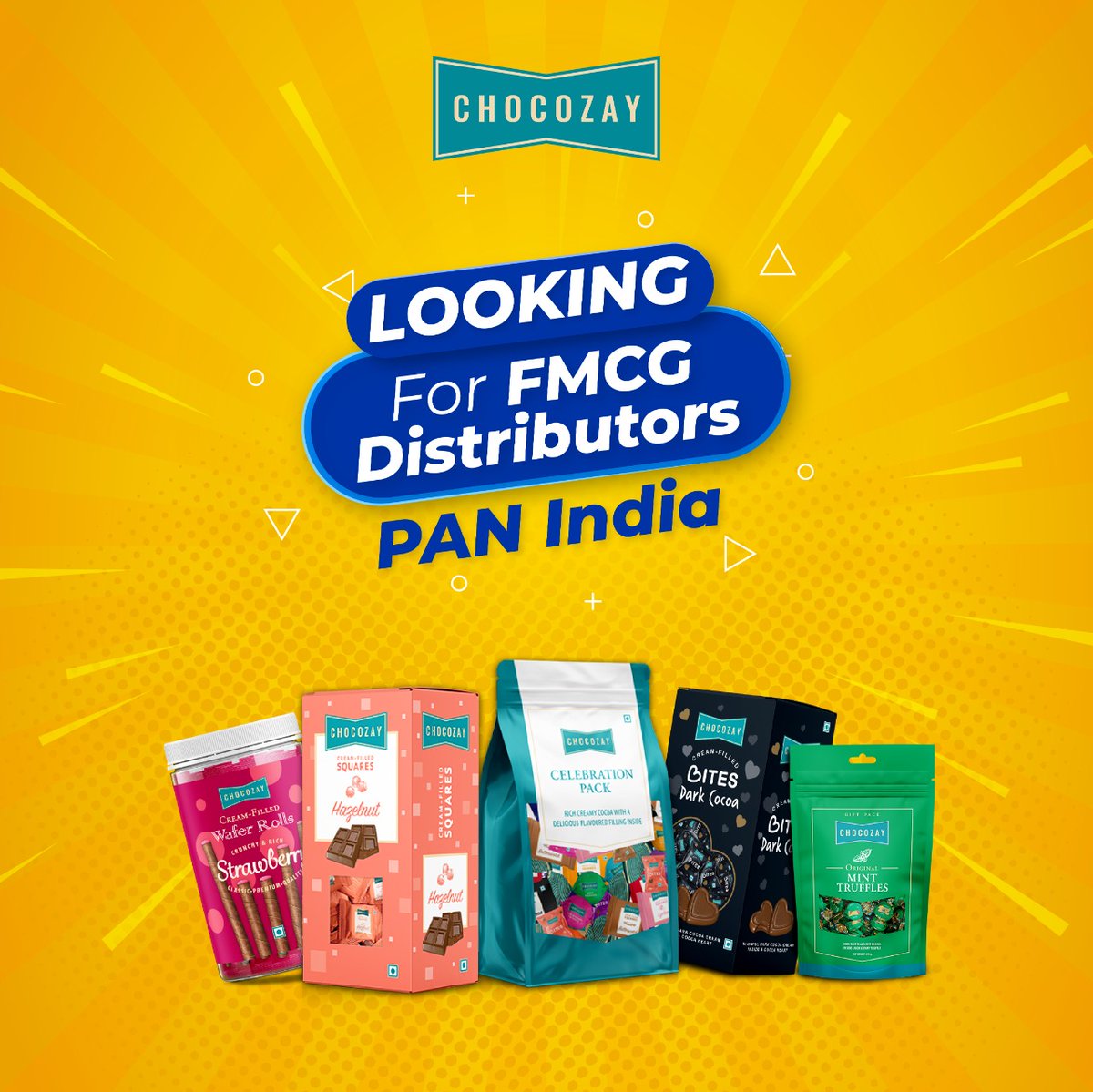 ChocozayIN's tweet photo. Looking for PAN India #Distributors for one of the fastest growing #Chocolate brand.
Send us a DM to know more!
#FMCG #FMCGManufacturer #fmcgdistributor #fmcgdistribution #chocozay #creamfilled #truffles #bites #waferrolls https://t.co/6nxYEYgkjz
