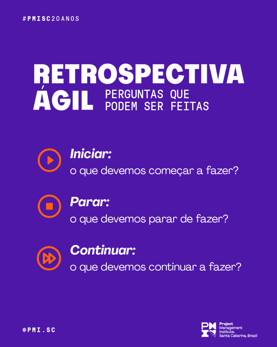 PMISC's tweet photo. As perguntas certas ao seu time podem gerar novas ideias e melhorar muito o seu projeto. Experimente ter uma conversa aberta com sua equipe para analisar o que funcionou ou não e tracem, juntos, estratégias de ação a partir daí! 😉
#PMISC #gestaodeprojetos #project https://t.co/u7O9CKXyZ5