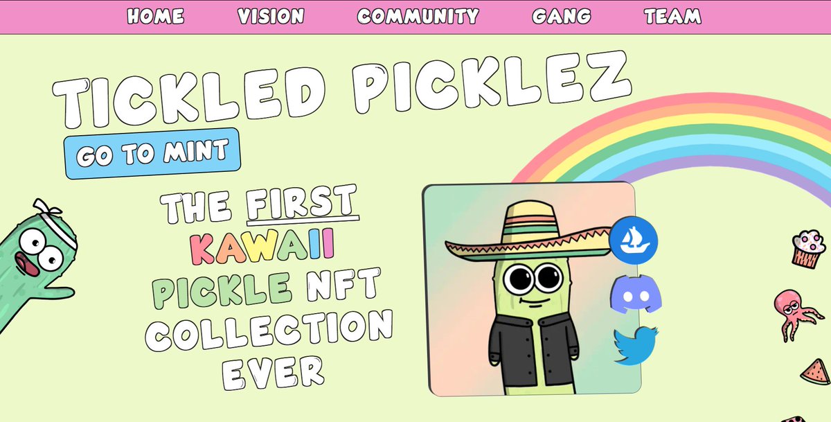 TickledPicklez's tweet photo. Exciting news! 👀
Check out the new website of Tickled Picklez 🥒

▶️https://t.co/IHTDTAV0bX

$OP #Optimism #OptimismNFT #NFT #NFTCommunity https://t.co/6sgGEGABAJ