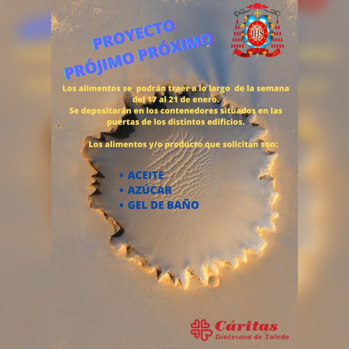 infantes_toledo's tweet photo. ❤️PROYECTO PRÓJIMO PRÓXIMO ❤️ Desde Cáritas nos solicitan los siguientes productos para este mes. Muchas gracias a todos por vuestra solidaridad. #SomosInfantes #proyecto #solidaridad #ayuda #colabora #CreandoFARP https://t.co/1OOX0n1iET