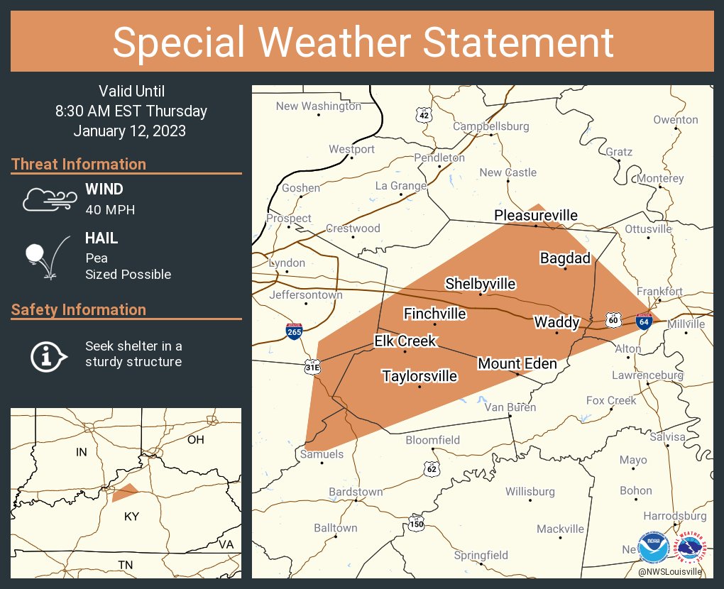 NWS Louisville on Twitter "A special weather statement has been issued
